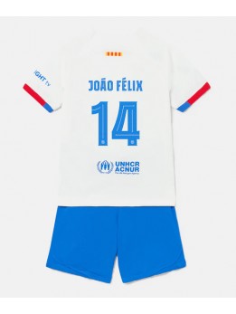 Billige Barcelona Joao Felix #14 Bortedraktsett Barn 2023-24 Kortermet (+ Korte bukser)